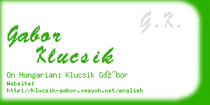 gabor klucsik business card